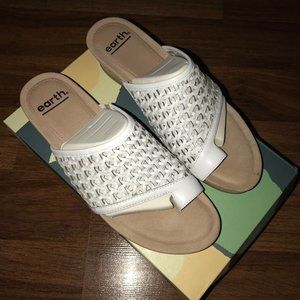 Earth Leather Wedge Slide Sandals - Pisa Wellfleet